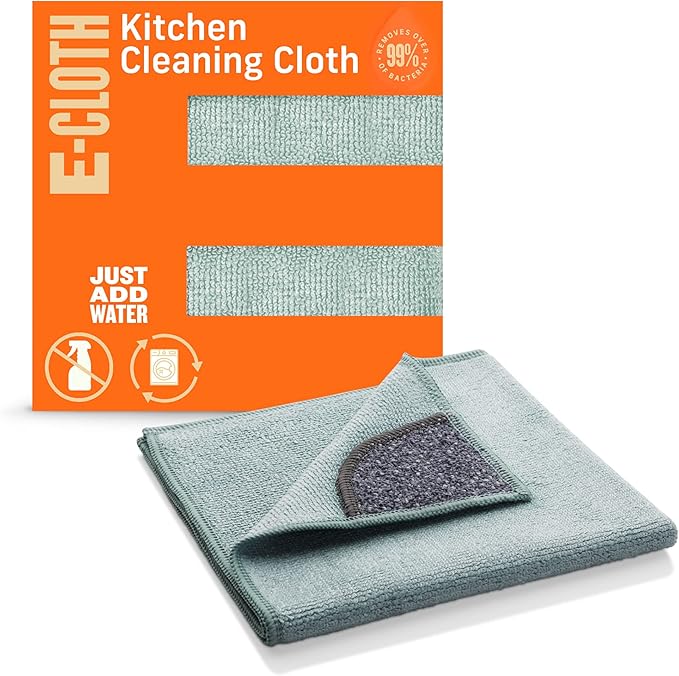 E-Cloth Kitchen Microfiber Cleaning Cloths, Single Pack, Green