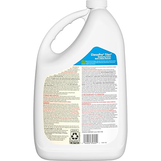 CloroxPro Tilex Disinfecting Instant Mold and Mildew Remover Refill, 128 Ounces Each (Pack of 4) (35605) Package May Vary