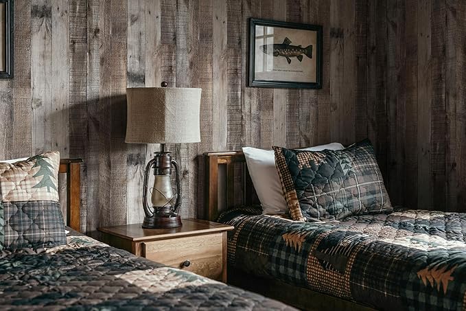 Livebor Gray Shiplap Peel and Stick Wallpaper Wood Contact Paper 17.7”x 196.8” Distressed Wood Wallpaper Peel and Stick Wooden Wall Gray Contact Paper Rustic Shiplap Plank for Walls and Countertops