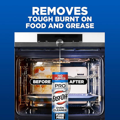 Easy-Off Fume Free PRO size Oven Cleaner Foam, Removes Grease & Burned-On Food, For Ovens, Air Fryers & More 24oz