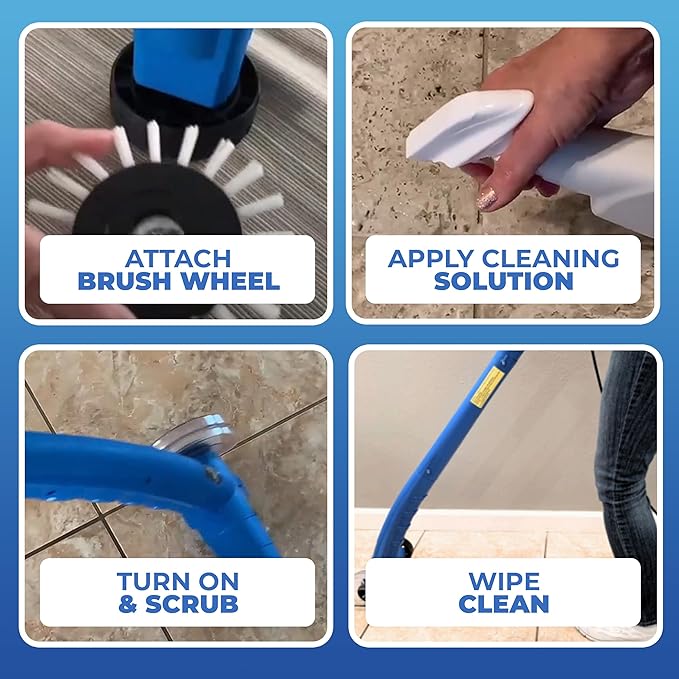 Grout Groovy! Replacement Brush Wheels 3-Pack – Nylon Cleaning Brush Heads Machines, Indoor Cleaner Tool for Tile, Bathroom, Kitchen Floors, Easy Scrubbing Solution
