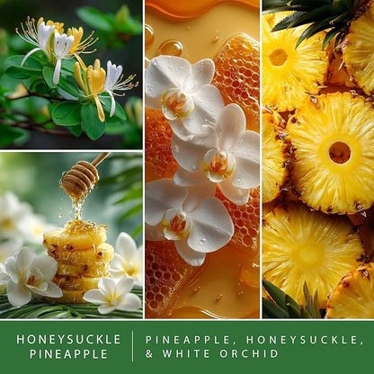 ScentSationals Honeysuckle Pineapple Fragrance Oil Plug In Air Freshener Refills 3-Pack - Works with Scentsationals Wall Plugs, Long-Lasting Home Fragrance, 0.8 fl oz Each, Packaging May Vary