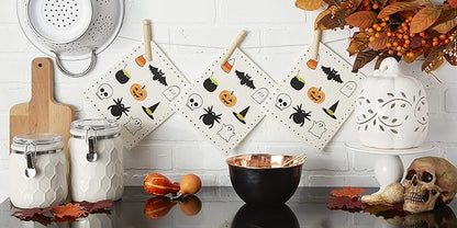 DII Swedish Dishcloths for Kitchen & Cleaning, Reusable, Machine Washable & Dishwasher Safe, Biodegradable, 7.75 x 6.75, Spooky, 3 Piece