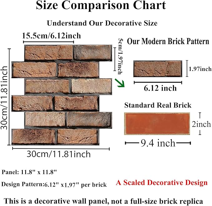 3D Wall Panels Peel and Stick,10 Pack 3D Brick Wallpaper Peel and Stick,Waterproof Wall Panel PVC Stone for Interior Décor,Living Room,Lobby Bedroom Hotel Office