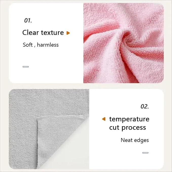Microfiber Cleaning Cloths Roll – 50 Pack | Tear-Away Towels – Reusable| Ultra Absorbent| Washable Rags for Kitchen| House, Car, Garage | Eco-Friendly Microfiber Cleaning Supplies (Pink)