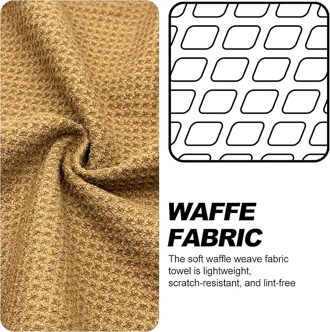 Small Magnetic Golf Towel with Clip, Microfiber Waffle Design - Industrial Strength Magnet for Glof Balls, Golf Bags, Carts Clubs - Brown