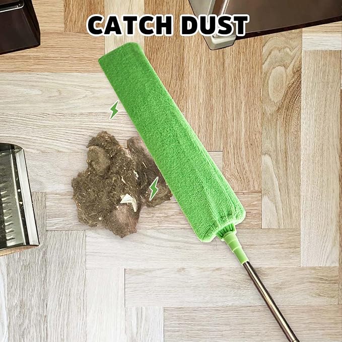 Retractable Gap Dust Cleaner, Bafezoze Gap Cleaning Brush with Long Extension Pole, Flat Duster Under Fridge Appliance Furniture Stove Oven Door Couch