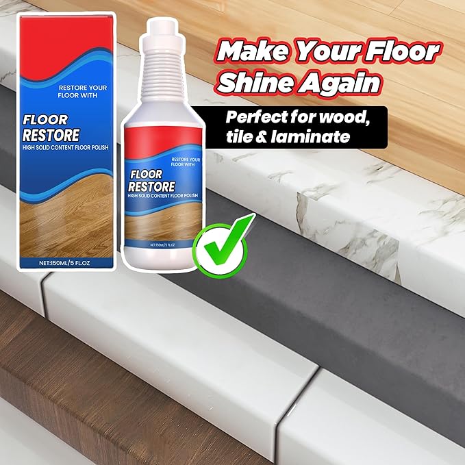 RAINPOT 2026 Floor Restore Wood Floor Polish 5 fl oz | Hardwood Floor Restorer | Floor Shine Enhancer for Laminate Vinyl Bamboo | Quick Dry Protective Floor Care (1 PC)