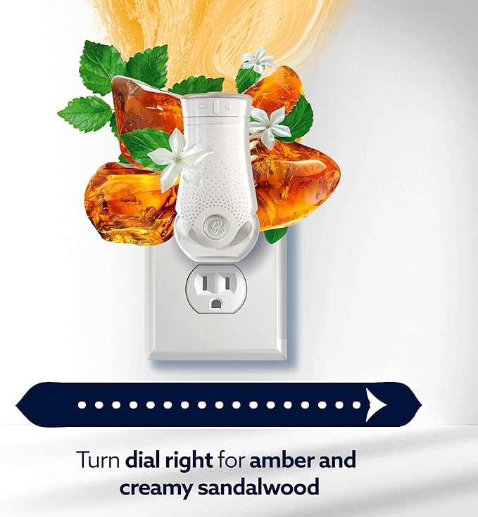 Glade PlugIns Refills with CustomScent Technology, Leather & Golden Amber, 5 Refills