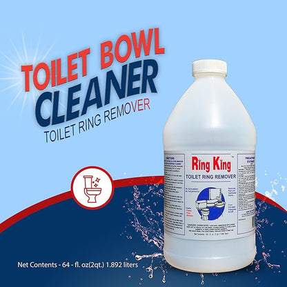 Amazon Brand - Ring King Toilet Bowl Cleaners | Pack Of 6 Toilet Bowl Cleaner Liquid 64oz Fast Acting Bathroom Cleaner For Calcium, Water, Rust, Red Clay & Lime Stains – No Scrubbing