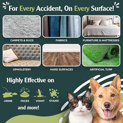 Sprinkle & Sweep: Pet Stain & Odor Enzyme Spray - 24oz - No Scrubbing Concentrated Formula, Dog & Cat Urine & Mess Destroyer, Carpet Spot Cleaning