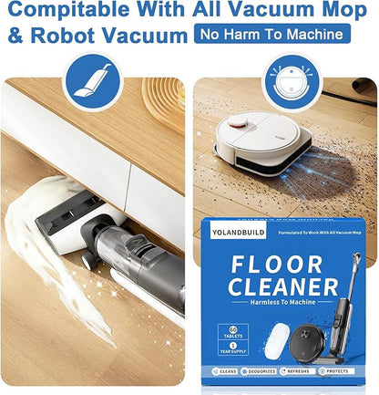 Floor Cleaning solution (120 Packs),Compatible With iFLOOR, Floor One S3/S5/S6/S7 Wet Dry Vacuum Mop |Deep Stain & Odor Removal | Safe for All Floors (Hardwood, Tile, Carpet)