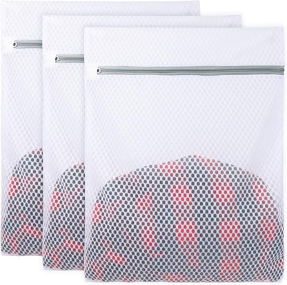 Vivifying 3Pcs Mesh Laundry Bags for Delicates, Honeycomb Mesh Wash Bags with Zipper for Washing Machine, Shoes, Lingerie, Socks and Stuffed Toys (Medium, 12.5 x 16Inches)