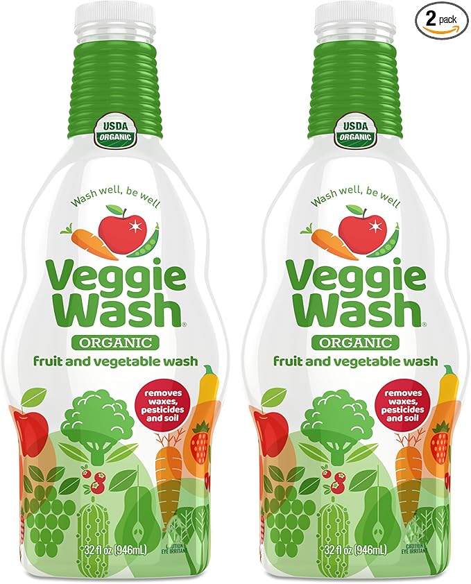 Veggie Wash Organic Fruit and Vegetable Wash Refill, Certified Organic, Ideal for Cleaning Produce, 32 Fluid Ounce, Pack of 2