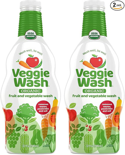 Veggie Wash Organic Fruit and Vegetable Wash Refill, Certified Organic, Ideal for Cleaning Produce, 32 Fluid Ounce, Pack of 2