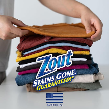 Zout Laundry Stain Remover, Triple Enzyme Formula for Blood, Tomato Sauce, & Oil Stains, Made in USA, 12 Ounce Squeeze Bottle with Flip Top Cap