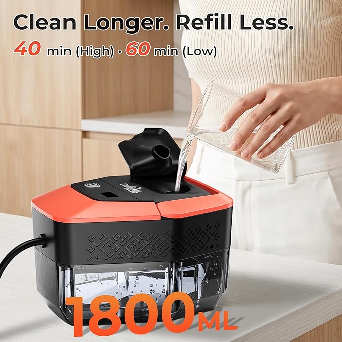 Steam Cleaner,1.9 Quart Tank,3-Level Adjustable Handle,2500W Portable Steamer with 4Bar High-Pressure & Temperature for Grout,Tile,Floor,Shower,Bathroom,Furniture Cleaning (12 Accessories)