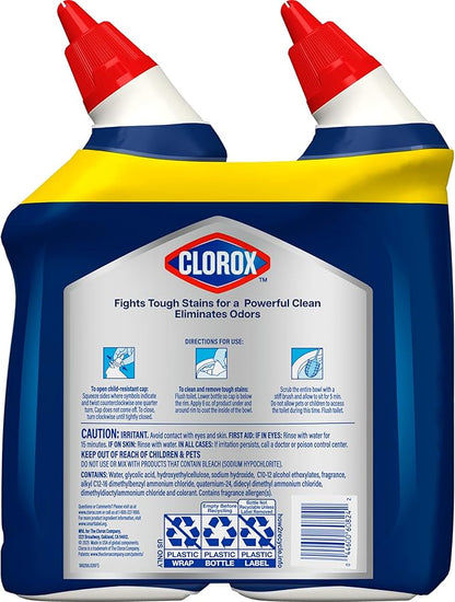 Clorox Toilet Bowl Cleaner Heavy Duty Stain and Ring Remover, Arctic Clean, 24 Fl Oz., Pack of 2