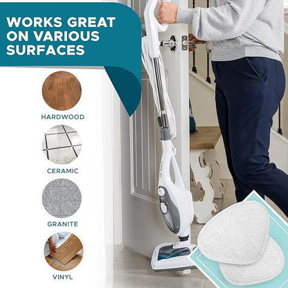 Steam & Go Premium Microfiber Pads for Steam Mops, Floor Steamers, and Carpet Steamers - Washable & Reusable - 2 Pack