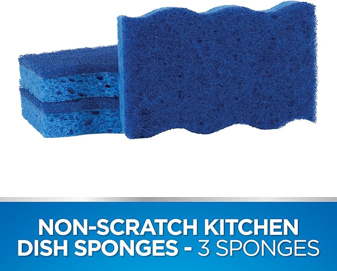 Dawn Non-Scratch Kitchen Dish Sponges, Blue (Pack of 3)