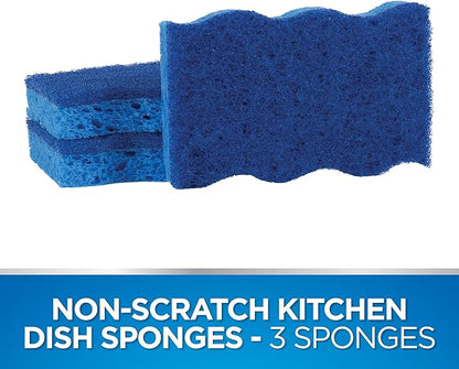 Dawn Non-Scratch Kitchen Dish Sponges, Blue (Pack of 3)