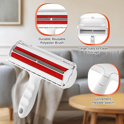 Pet Hair Removal Tool Kit,Cat and Dog Hair Remover for Couch Furniture Carpet Fur Lint with Reusable lint Roller Car Brush and Small Carpet Rake Scraper