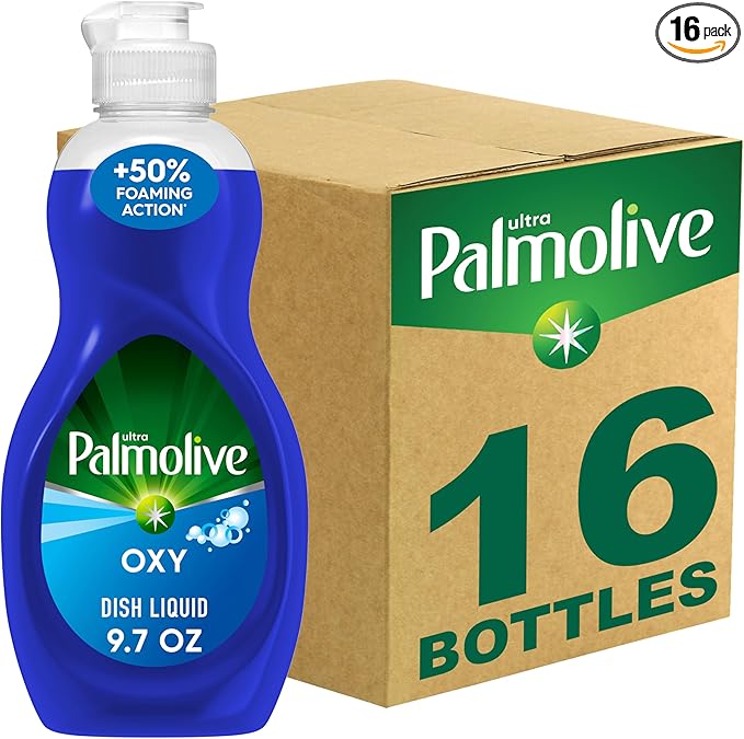 Palmolive Ultra Liquid Dish Soap, Oxy Power Degreaser, Blue, 9.7 Fl Oz (16 pack)