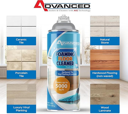 ADVANCED Sealers & Cleaners Aerosol Foaming Floor Cleaner - No Rinse Multi Surface Cleaner for Porcelain, Vinyl, Laminate, Tile, & Hardwood 19 oz