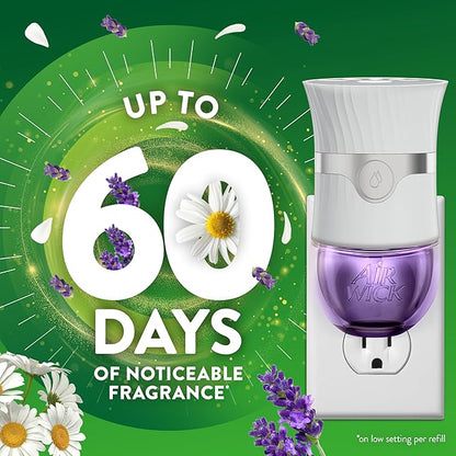 Air Wick Plug in Scented Oil Starter Kit,2 Warmers + 6 Refills,Lavender & Chamomile,Eco Friendly,Essential Oils,Air Freshener,(Pack of 2)