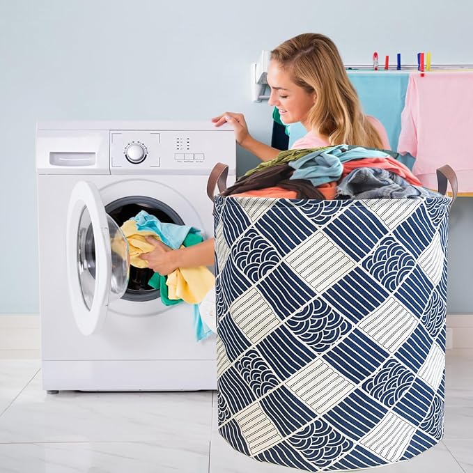 Collapsible Laundry Basket in Bedroom Waterproof Laundry Hamper in Bathroom Large Laundry Bag in College Dormitory Cloakroom Livingroom Nursery Toy Bin (Laundry Hamper-Bathroom-001)