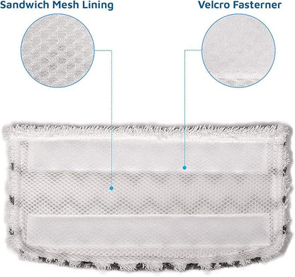 F Flammi 4-Pack Microfiber Mop Pads Refills Compatible with Shark Steam Mop S1000 S1000A S1001C S2001, Washable & Reusable Replacement Pads for Hardwood, Tile, and Stone Floors
