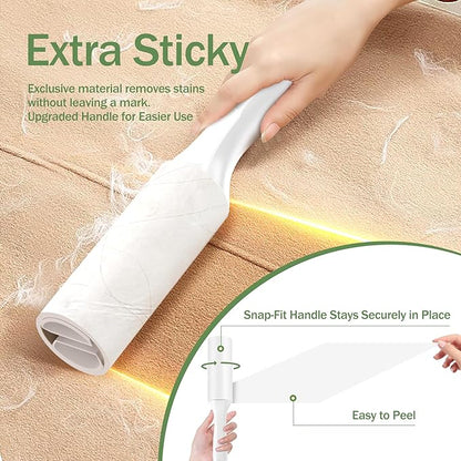 Mini Lint Roller for Pet Hair 2 Pack, Portable Sticky Lint Remover with 100 Sheets, Travel Size Lint Roller for Clothes, Car, Couch & On-the-Go Cleaning