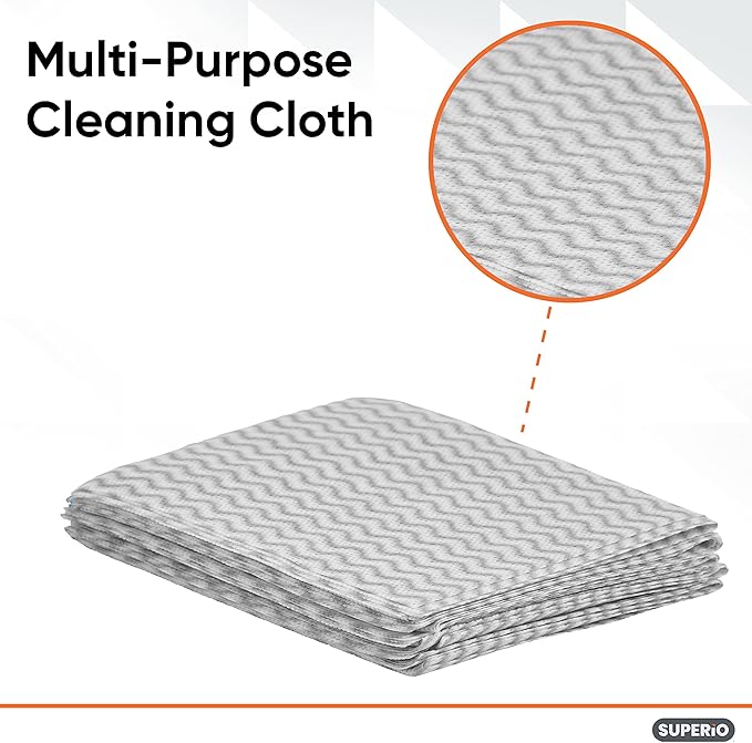 Superio Handy Wipes for Kitchen Multi-Purpose Heavy-Duty Reusable Cleaning Cloth for House, Bathroom, and Office. Disposable Dish Towel (30 Grey)