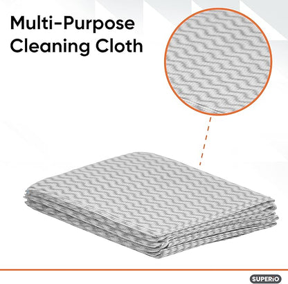 Superio Handy Wipes for Kitchen Multi-Purpose Heavy-Duty Reusable Cleaning Cloth for House, Bathroom, and Office. Disposable Dish Towel (30 Grey)