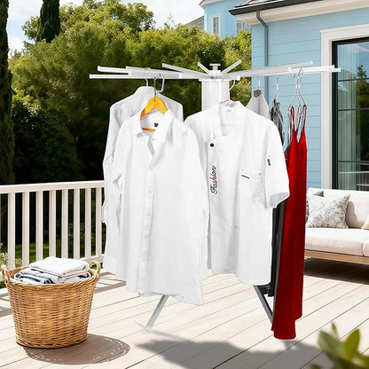 Clothes Drying Rack, Foldable Portable Drying Rack Clothing Space Saving, Upgraded Collapsible Standing Drying Rack with 16 Carbon Steel Poles for Indoor Laundry Clothes Towel Drying