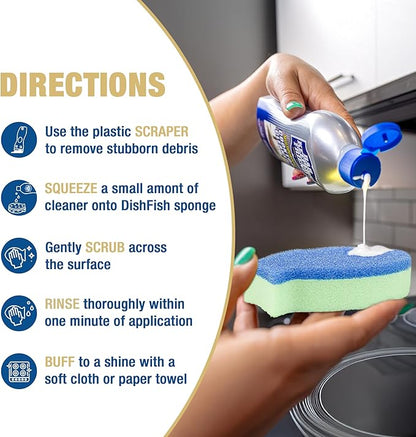 Bar Keepers Friend Cooktop Cleaner (2 x13 oz) Multipurpose Liquid Stovetop Cleanser - Safe for Use on Glass or Ceramic Cooking Surfaces, Copper, Brass, Chrome, and Stainless Steel & Porcelain Sinks