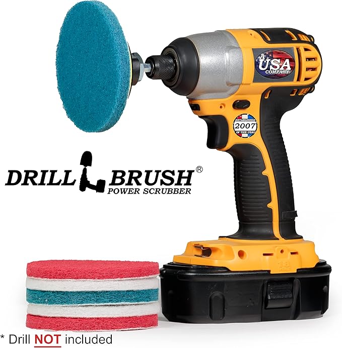 All Purpose Scrub Pads - Six Pack of Cleaning Pads - Bathroom Cleaner - Auto Detailing - Stove Top - Drill Accessories Pads for Deep Clean - Shower Scrubber - Glass Cleaner - Tub Stain Remover