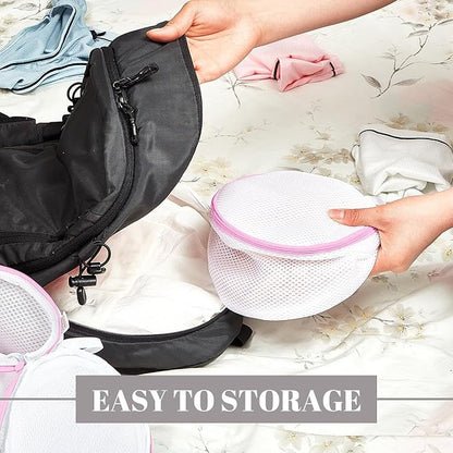 12 Pieces Honeycomb Mesh Laundry Bags for Delicates Underwear Bra Laundry Bags for Washing Machine Sock Laundry Mesh Bags for Delicates Garment Lingerie Wash Bag Net, 6 x 7 Inch (Pink)