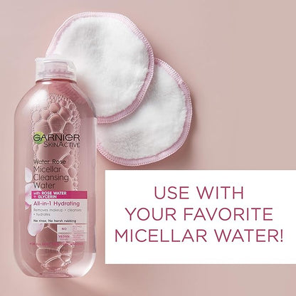 Garnier Micellar Cleansing Eco Pads, Reusable, 3 Ultra-soft Microfiber Pads, 1 Count (Packaging May Vary) (Pack of 2)