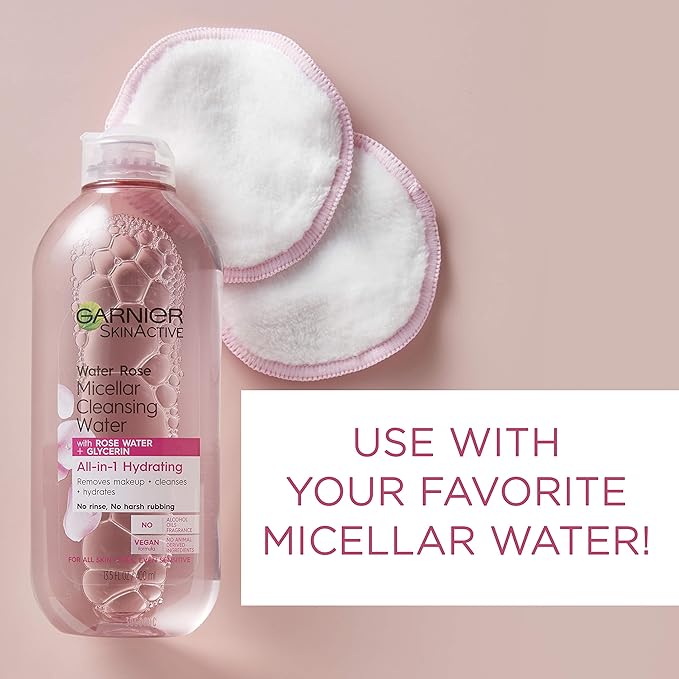 Garnier Micellar Cleansing Eco Pads, Reusable, 3 Ultra-soft Microfiber Pads, 1 Count (Packaging May Vary)