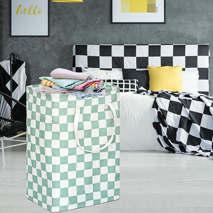MAIZMZ Sage Laundry Hamper Storage Basket Girls Organizer Bins Toy Box Laundry Basket Large Canvas Collapsible Chest for Home/Dorm/Kitchen/Pet/Office/Closet/Shelf/Gift Baskets