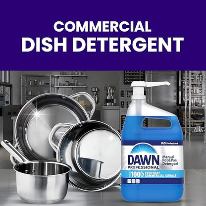 Dawn PRO Manual Pot and Pan Detergent, Dish Soap Liquid for Dishwashing by Hand, Bulk Concentrate for Commercial Use, 1 gal (Case of 2)