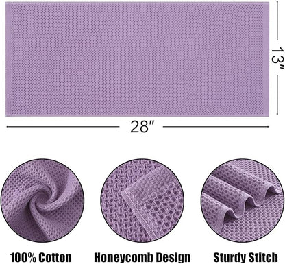 Kitinjoy 100% Cotton Waffle Weave Kitchen Hand Towels (13 X 28 Inches, Lavender), 8-Pack Super Soft and Absorbent Dish Towel for Drying Dishes