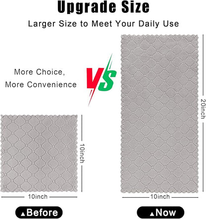 Homaxy 12 Pack Dish Towels for Kitchen (10 x 20 Inches, Grey), Super Soft and Absorbent Coral Velvet Dish Cloths for Washing Dishes, Nonstick Oil Fast Drying Microfiber Cleaning Cloth