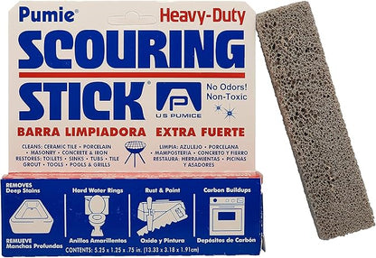 PUMIE Pumice Scouring Stick for Cleaning Toilet Rings Stain & Hard Water Rings, Extra Strong Heavy Duty Pumice Stone for Toilet Cleaning, Rust, Grills, Tough Bathroom, Ovens, Pools & Tubs - Pack of 60