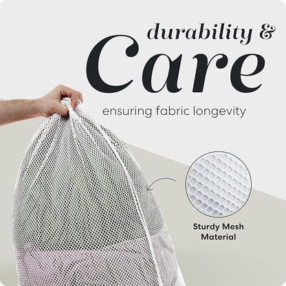 Handy Laundry Mesh Laundry Bags for Delicates, XL 24" x 36" – Heavy Duty, Machine Washable, Foldable Drawstring Bags for Dirty Clothes, Travel, College Dorms, Laundromats, Storage – 2 Pack, White