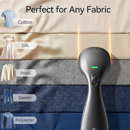 HiLIFE Steamer for Clothes, Portable Handheld Design, 240ml Big Capacity, 700W, Strong Penetrating Steam, Removes Wrinkle, for Home, Office and Travel(ONLY FOR 120V) (Midnight Grey)