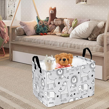 MAIZMZ Kids Storage Basket Baby Foldable Toys Organizer Bins Decorative Gifts Bakset Waterproof Nursery Hamper Women Storage Cube Kids Laundry Basket for Home/Dorm/Kitchen/Pet/Office/Closet/Shelf/