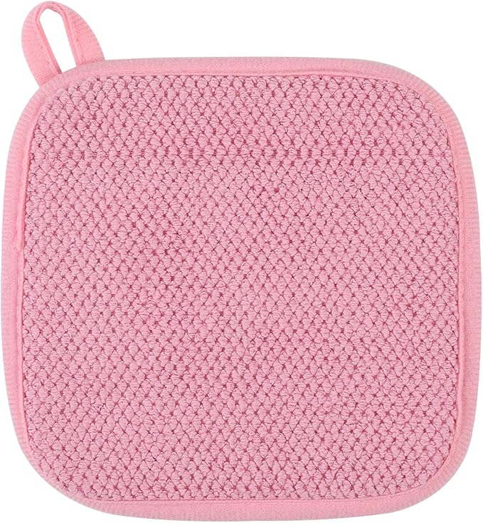 GeeRic Microfiber Dish Drying Mat, Super Absorbent Kitchen Dish Drying Pad, Reversible for Countertop, 7*7 inch Pink
