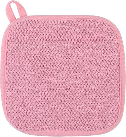 GeeRic Microfiber Dish Drying Mat, Super Absorbent Kitchen Dish Drying Pad, Reversible for Countertop, 7*7 inch Pink